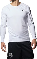 アンダーアーマー UNDER ARMOUR UAヒートギア フィッティド ロングスリーブシャツ 長袖 メッシュ 通気性 あんだーあーまー  1387940 100 WHITE