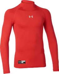 アンダーアーマー UNDER ARMOUR UAヒートギアアーマー コンプレッション ロングスリーブ モック シャツ ボーイズ ジュニア キッズ 少年野球 インナー トップス トレーニング アンダーシャツ  1358651 600 RED