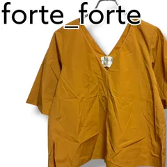 美品 forte_forte フォルテフォルテ Vネック 半袖 チュニック 0 XS?S レディース マスタードイエロー サイドスリット ゆったり コットン100% 春夏 イタリア製 001344Hのサムネイル