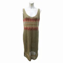 ローレンラルフローレン LAUREN RALPH LAUREN ニット ワンピース ライン ノースリーブ ロング丈 ベージュ 0811