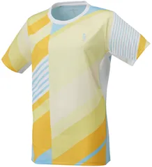 ゴーセン GOSEN テニス レディース ゲームシャツ 半袖 Tシャツ 部活 チーム クラブ サークル 吸汗速乾 練習 トレーニング 日本ソフトテニス連盟 日本バドミントン協会審査合格品  T2451 52 レモンイエロー
