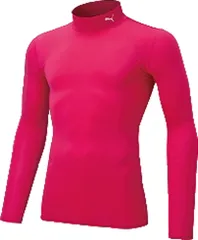 プーマ PUMA サッカー コンプレッション モックネック メンズ 男性 ロングスリーブ シャツ アンダーシャツ インナー 長袖 トップス 着圧素材 部活 練習 トレーニング ジム 新入生  656331 11 ラズベリー×ホワイト