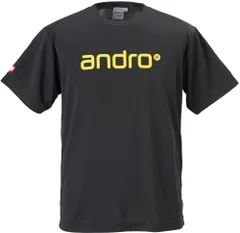 アンドロ andro 卓球 アンドロ ナパTシャツ4 ブラック×イエロー NAPA T-SHIRTS IV ゲームシャツ ユニフォーム ロゴT 半袖 吸水速乾 シンプル メンズ レディース  305700 ブラック×イエロー