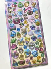 うるちゅる　ドロップ 立体 シール 凹まない くま と ペンギン　リボン　いちご  ステッカー ぷっくり シール帳　アニマル　ポップ　 デコレーション　量産型  平成 女児 天使 ハート レトロ お正月　お年玉 プレゼント  ボンボン 果物　かわいい❤︎