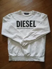 DIESEL 白 ロゴ スウェット Tシャツ