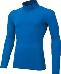 プーマ PUMA サッカー コンプレッション モックネック メンズ 男性 ロングスリーブ シャツ アンダーシャツ インナー 長袖 トップス 着圧素材 部活 練習 トレーニング ジム 新入生  656331 02 エレクトリック ブルー