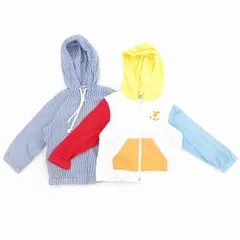 ミキハウス mikihouse パーカー 2点セット フーディー ジップアップ ギンガムチェック 90 白系 青系 /UO ■GY14