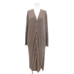 プラステ PLST ハイゲージリネンブレンドロングカーディガン リブニット M ピンクベージュ 12-2203007 /JS