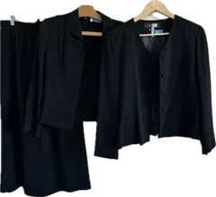 Z1714 【美品】SOIR BENIRソワールべニール　東京ソワール　ブラックフォーマル3点セット　喪服礼服セレモニースーツ　レディース　13ARサイズ