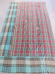 G072 PG5 0081 グドゥリー マルチカバー マルチマット ラグ ヴィンテージ カンタ刺繍 ボロ インド ビンテージ BORO アンティーク シャビーシック ラリーキルト 手縫い 刺し子 ハンドメイド 刺子 絨毯 はぎれ 古布 マルチカラー