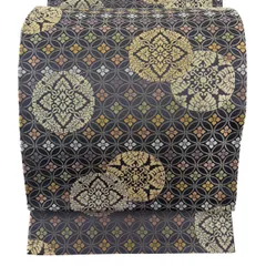 袋帯 名品 西陣織 七宝地有職華文 金糸 唐織 紫 六通 正絹 【中古】