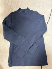 モックネック ニット ネイビー