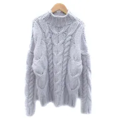 ザラ ZARA ニット セーター ハイネック 長袖 無地 S 紫 パープル /HO25