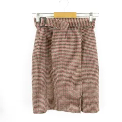 ミッシュマッシュ MISCH MASCH ミニスカート タイト 千鳥格子 茶 紫 ベージュ 1 *E968