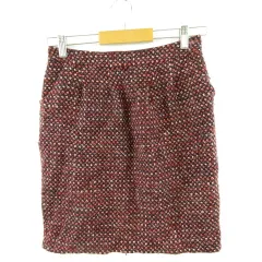 アンタイトル UNTITLED スカート タイト ミニ 総柄 赤 黒 2 *A425