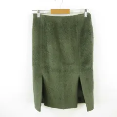 メイド イン ヘブン made in HEAVEN 膝丈スカート タイト フリース カーキ 緑 1 *E232