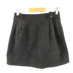 プライドグライド prideglide ミニスカート 台形 千鳥格子 黒 グレー 36 *E335