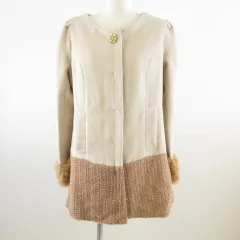 ピンキーガールズ Pinky Girls ノーカラーコート 長袖 ロング ベージュ *T659