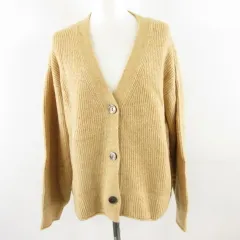 ジーユー GU パフィータッチパフスリーブカーディガン 長袖 ベージュ XL *A243