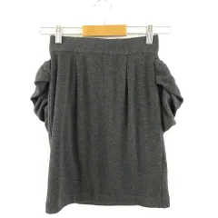 スナイデル snidel ニットスカート ミニ ストレッチ グレー F *A918