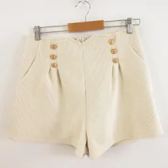 キュロット ショートパンツ コーデュロイ ベージュ M *A292