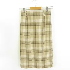 イング INGNI タイトスカート ひざ丈 チェック ベージュ 茶 M *A200