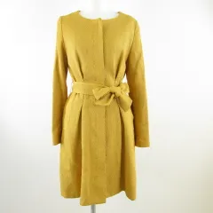 アンタイトル UNTITLED ノーカラーコート 長袖 ロング からし色 黄 2 *T28