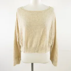 ユナイテッド・カラーズ・オブ・ベネトン UNITED COLORS OF BENETTON ニット セーター 長袖 ショート丈 ベージュ XS *T939