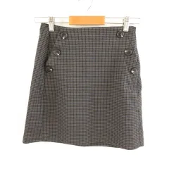 ジーユー GU ミニスカート 台形 ストレッチ グレー S *T302