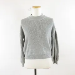 アースミュージック&エコロジー EARTH MUSIC & ECOLOGY Premium Label ニット セーター ショート丈 長袖 グレー F *A395