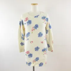 イング INGNI ニット セーター 長袖 花柄 アイボリー オフホワイト M *T906