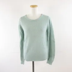アースミュージック&エコロジー EARTH MUSIC & ECOLOGY ニット セーター 長袖 青 ミント F *A634