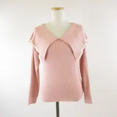 イング INGNI ニット セーター 長袖 リブ ピンク M *T53