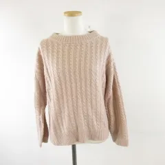 アースミュージック&エコロジー EARTH MUSIC & ECOLOGY Premium Label ケーブルニット セーター 長袖 ピンク F *A688