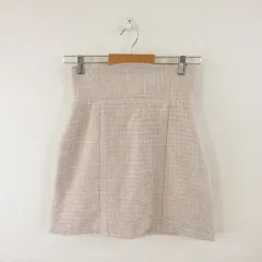 グレイル GRL ミニスカート ハイウエスト ツイード タイト ピンク M *T941