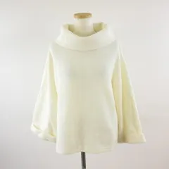 アースミュージック&エコロジー EARTH MUSIC & ECOLOGY ニット セーター タートルネック アイボリー F *T274