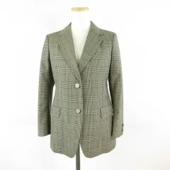 マックレガー マクレガー McGREGOR テーラードジャケット 九分袖 チェック 緑 9 *T685