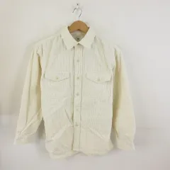 ユニクロ UNIQLO コーデュロイオーバーサイズワークシャツ 長袖 オフホワイト S *T389