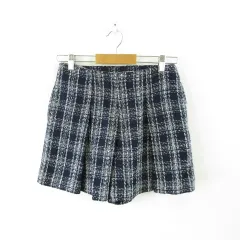 コムサモデルズ COMME CA MODELS キュロット ショートパンツ ツイード 紺 M *T61