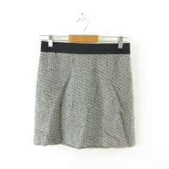インディヴィ INDIVI ミニスカート 台形 ツイード グレー 38 *T380