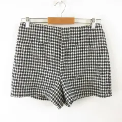 ザラ ZARA ショートパンツ チェック 黒 白 M *T971