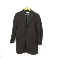 オリヒカ ORIHICA チェスターコート ハーフ丈 長袖 焦げ茶 S *T406