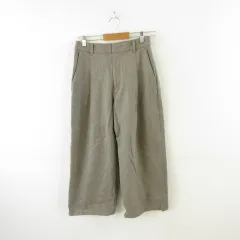 ユニクロ UNIQLO ブラッシュドジャージータックワイドパンツ ロング ベージュ *A324