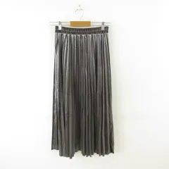FONTLAB プリーツスカート ロング グレー F *T15