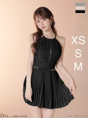 ブラック  [DE4628-IV-2512]【DEA. by ROBE de FLEURS/ディアバイローブドフルール】ホルターネック/ ティアード/ フレア/ ミニドレス/ キャバドレス/ AngelR