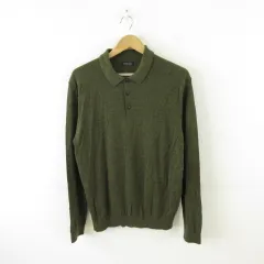 ザラマン ZARA MAN ニット カットソー 長袖 緑 XL *A959