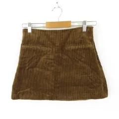 ザラ ZARA コーデュロイスカート ミニ 茶 XS *A729