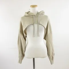 ザラ ZARA ショート丈パーカー プルオーバー 長袖 裏起毛 ベージュ M *A833