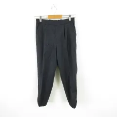 ハク スーパーハッカ H.A.K テーパードパンツ クロップド ストライプ グレー 青 0 *A709