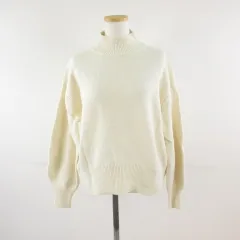 プラステ PLST ニット セーター 長袖 ハイネック アイボリー S *T238